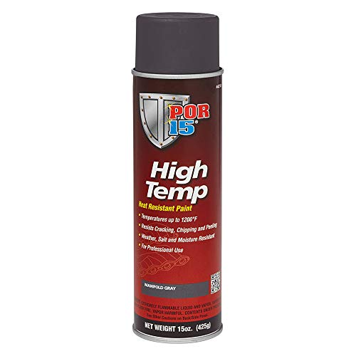 POR-15 High Temperature Paint - Manifold Gray - 15 fl. Oz. - High Heat Resistant Paint - Withstands Temperatures Of 1200°F | Weather & Moisture Resistant - color: Gray