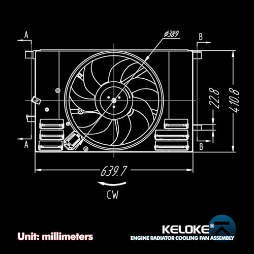 KELOKE Engine Radiator Cooling Fan Assembly Fit for Fiat & Jeep & Ram - size: 68247205AA