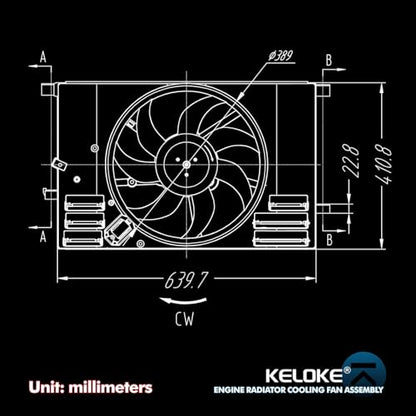 KELOKE Engine Radiator Cooling Fan Assembly Fit for Fiat & Jeep & Ram - size: 68247205AA