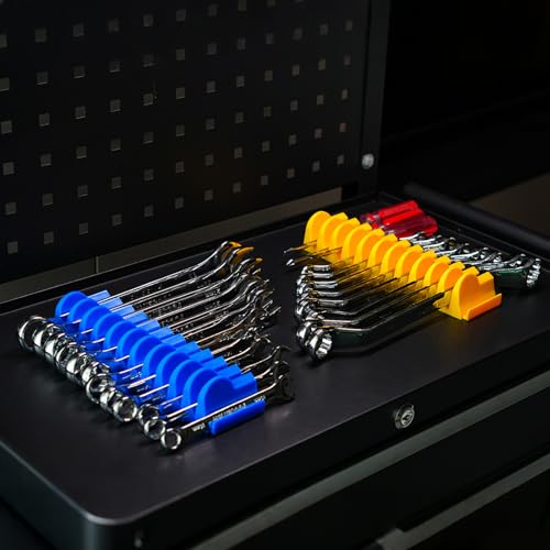 DEHOYI 48 PCS MAGNETIC Modular Wrench Organizer for Tool box, Metric & SAE - style: Magnetic (48 pcs yellow)