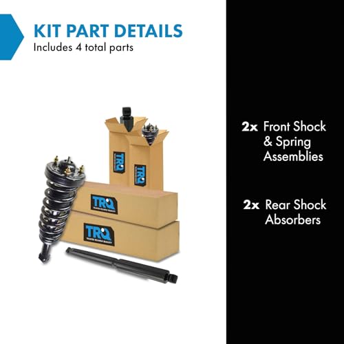 TRQ Front Rear Shock Complete Loaded Strut Spring Assembly Kit Set 4pc