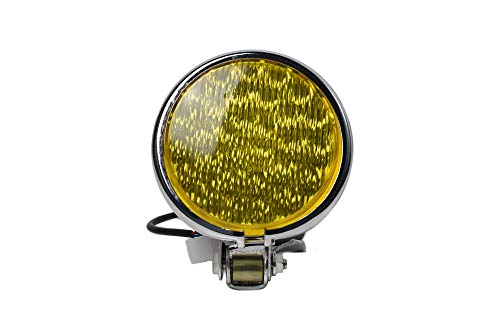 0013 Cafe Racer Motorcycle Led Front Headlight Head Lamp Universal for Bobber Chopper Chrome Yellow - color: chrome yellow