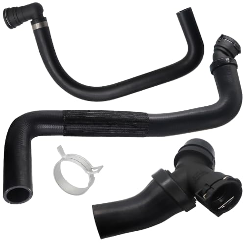 Upper Radiator Hose Y-Connector Lower Degaus Fit for Ford F150 5.0L 2011 2012 2013 2014 2015 2016 2017 2018 2019 2020 Replaces # DR3Z-8566-A CL3Z 8260-A BL3Z 8C350-A - size: Complete Kit (3 pieces)