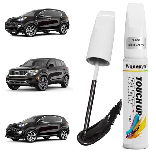 9H/9P Cherry Black Touch Up Paint Compatible with Kia Cars - color: 9H/9P Cherry Black