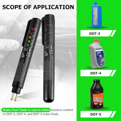 Brake Fluid Liquid Tester Pen, Auto Moisture Oil Diagnostic Testing Tool