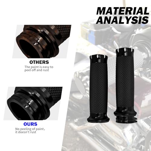 1 Inch Cable Throttle Handlebar Grips Motorcycle Hand Grips - color: #6 Black