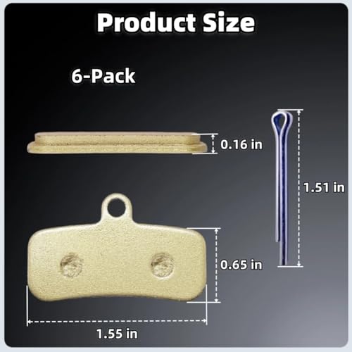 6 Pcs Disc Brake Pads Set for Sur Ron Light Bee X/S, Talaria Sting R MX3 MX4, Segway X160 X260 Front and Rear Brake Pads for Electric Dirt Bike Replacement Parts - color: golden