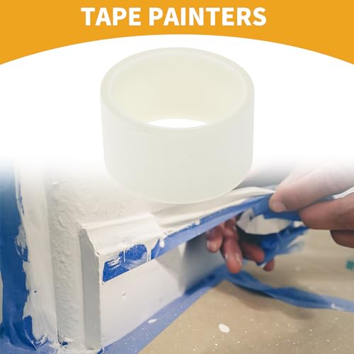 1 Pc 1.9 Inches x 10.9 Yards Universal Painters Tape - DIY Car Auto Paint for Masking Tape No Residue - Crepe Paper White - color: White, size: 1.9 Inches x 10.9 Yards