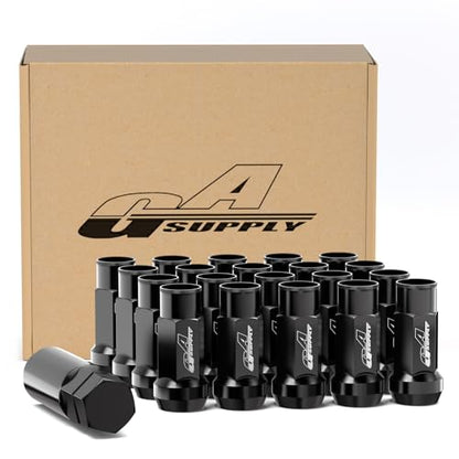 GAsupply M14x1.5 Extended Open Lug Nuts Black, 1.9" Tall 17mm Hex Cone Seat - color: Black, size: M14x1.5, style: Long Open