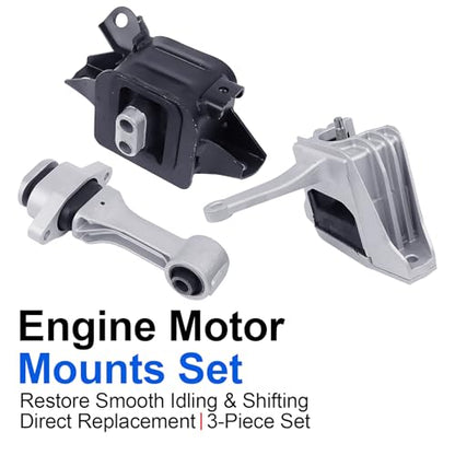 3PCS Engine Motor Mount Set Compatible with Elantra Kona Seltos NIRO - size: Elantra 2017-2019
