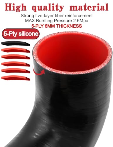 90 Degree Elbow Coupler ID 4 Inch 5-ply Silicone Hose&Clamp,3.5"Leg Length - size: 5-Ply ID 4 Inch