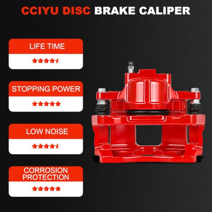 cciyu Front Left/Right Disc Brake Caliper Assembly w/Bracket 18B5044 - size: Front Left[18B5044]