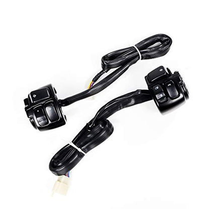 Handlebar Switch Controls & Grips for Harley 1996-2012 - color: Black and Black Custom, size: Switches + Handgrips