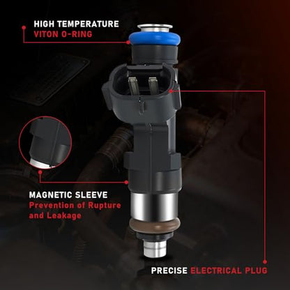 Set of 6 Fuel Injectors 0280158007 Compatible with Nissan 4.0L 5.6L - size: 0280158007