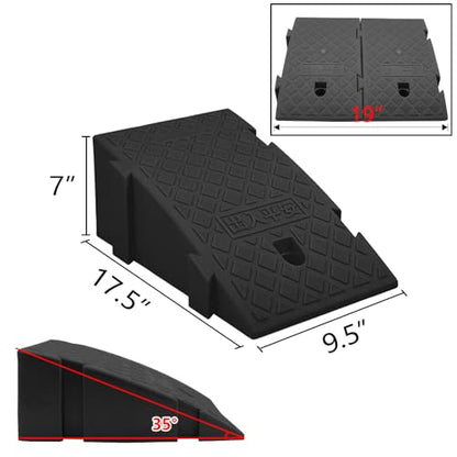 YYDS Curb Ramp, 6" 7" Rise Height 2 Pack,Heavy Duty Plastic Ramps,Interlock Curb Ramps for Driveway,Threshold Ramp for Sidewalk,Driveway,Car, Scooter, Bike, Motorcycle (7 inch high) - size: 7 inch high