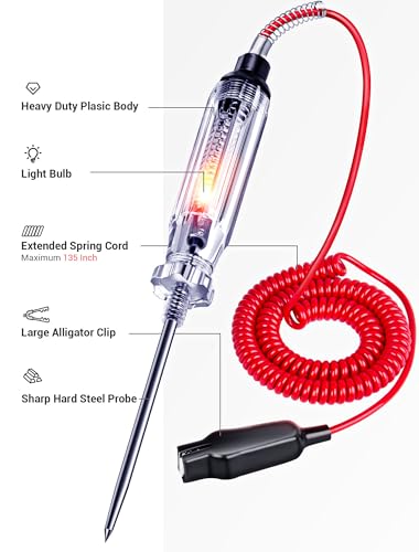 Heavy Duty 6-24V Automotive Circuit Tester w/Replacement Indicator Light - size: 1-Pack