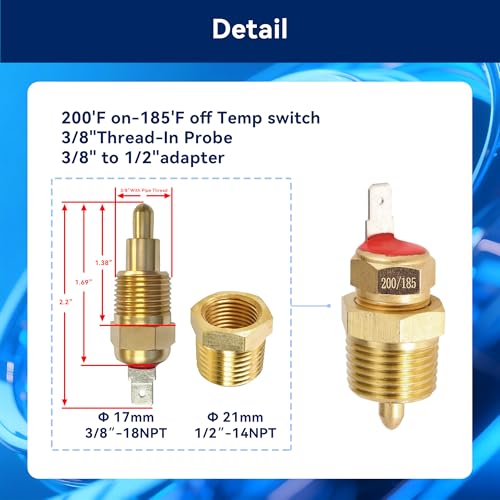 Dual Electric Fan Relay Kit Electric Radiator Fan Kit Temperature Sensor Switch 200 On 185 Off Automotive Wiring Kit 60 Amp Cooling Fan Relay Switch Kit 4 Pin Waterproof Relay Kit - style: Dual Electric Fan 200 On 185 Off
