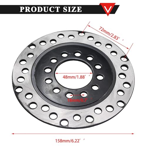 PRO BAT ATV Hydraulic Disc Brake Kit with 158mm/6.22" Disk Brake Rotor - color: Black
