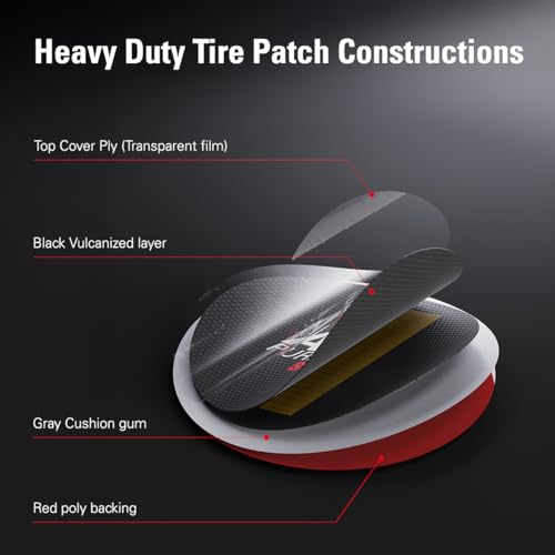 CKAuto 50pcs All Purpose Tire Patches Heavy Duty Dia 3-1/4" for Inner Tubes - size: Dia 80mm 50pcs