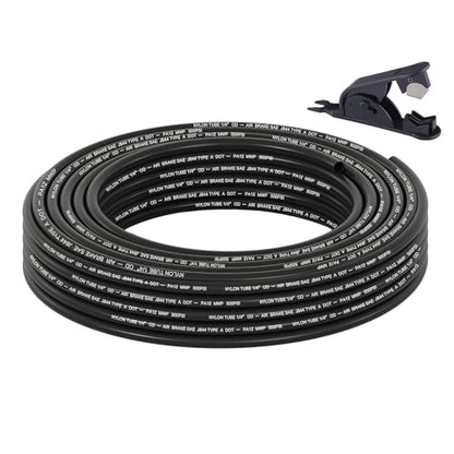 1/4" DOT Air Line, 35FT SAE J844 PA12 Nylon Air Tubing with Cutter - size: 1/4" OD 35FT