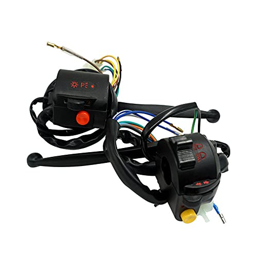 7/8" 22mm ATV Motorcycle Handlebar Control Switches with Brake Clutch Master Cylinder Left Right for Horn Button Turn Signal Electric Fog Lamp Light Start Kill Warning Light Honda JH70 JH90 Black