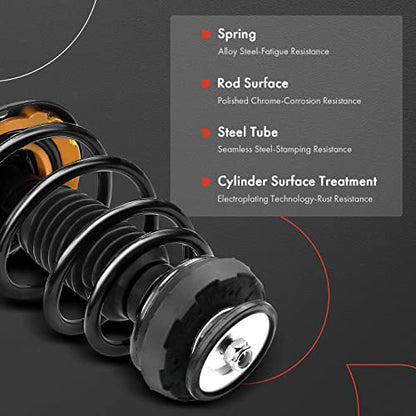 A-Premium Front Complete Struts with Coil Springs and Rear Shock Absorbers