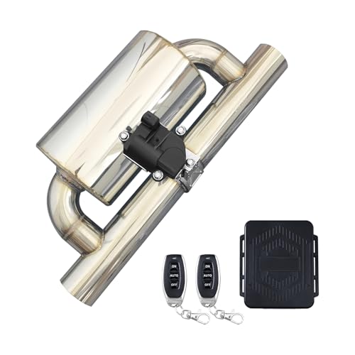 2.5 Inch Electric Valved Muffler Exhaust Cutout with Muffler Cat Back Exhaust System Kit - size: 2.5"