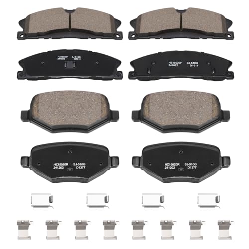D1611+D1377 Front and Rear Ceramic Brake Pads Kit Fit For Ford Explorer/Flex/Taurus/Police Interceptor Sedan 2013-2019, For Police Interceptor Utility 2013-2018, For Lincoln MKT 2013-19 - style: HZ1611+HZ1377