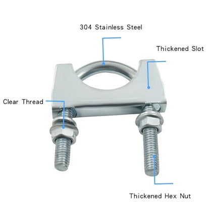 1-1/2'' U Bolt Muffler Exhaust Clamp with Saddle Style Pack of 2 - size: 1-1/2",2PCS