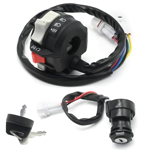 4KB-83973-00-00 Start Stop Headlamp Switch and Ignition Key Switch, Replacement for Yamaha ATV Bear Tracker 250 YFM250X 2002 2003 2004, Replaces 4XE-82510-00-00