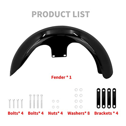 21-Inch Front Fender Fit for Harley Touring 1996-2023 - size: For 21" 130 R21 Gloss Black