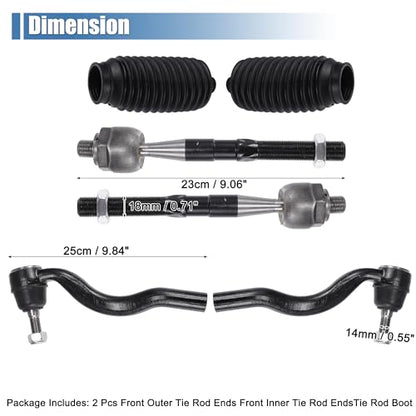 X AUTOHAUX 6pcs Front Inner Outer Tie Rod Ends Kit Suspension Steering Tie Rod End for Dodge Durango 2011-2015 for Jeep Grand Cherokee 2011-2015 Drag Link No.ES800972/ES800973/EV800987
