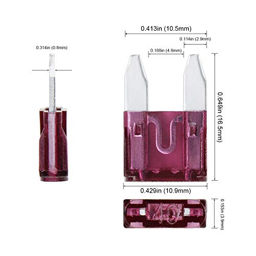 AHL 90PCS Mini Automotive Fuse Kit(5A 7.5A 10A 15A 20A 25A 30A 35A 40A),Car Fuses Assortment Kit,Mini Blade Fuses Automotive for Car, RV, Boat,Truck, Marine, Motorcycle, Auto, ATV Fuse - size: Mini 90pcs
