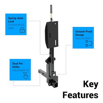 Kojem RV Spare Tire Carrier for 16" 16.5" 19.5" 22.5" and 24" RV Motorhomes 2" Drop Dually Wheels