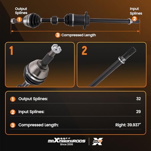 maXpeedingrods Front Left or Right CV Axle Shaft for Nissan Maxima Left - size: 66-6306-R