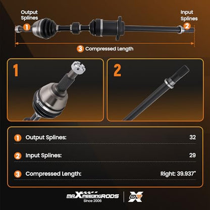 maXpeedingrods Front Left or Right CV Axle Shaft for Nissan Maxima Left - size: for 66-6306-R