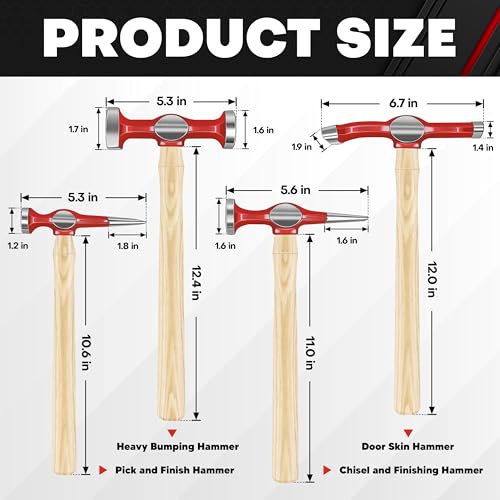 C&T Heavy Auto Body Repair Tool Hammer Dolly Set, Car Body Repair Tool Kit - size: 9PC