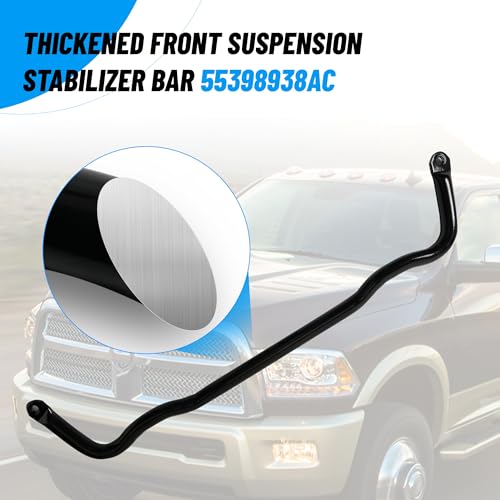 Upgrade 55398938AC Front Suspension Stabilizer Bar Compatible with 2009-2010 Dodge Ram 1500,2011-2018 Ram 1500,2019-2022 Ram 1500 Classic 4WD (Sway Bar) (Sway Bar with Bushing Kit) - size: Sway Bar With Bushing Kit