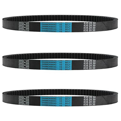 3Pcs 835 20 30 CVT Drive Belt for GY6 125cc - 150cc 232cc 152QMI 157QMJ 4-stroke Engines ATV Motorcycle Go Kart Scooter Pit Dirt Mini Bike Agility Baja Carter Coolster Diamo Hammerhead GTS 150