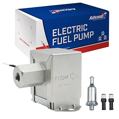Universal Electric Fuel Pump 12V Heavy Duty Gas Diesel Inline 4.5-7PSI Metal Solid Petro Diesel Engine - size: EP12S(4.5-7 PSI)