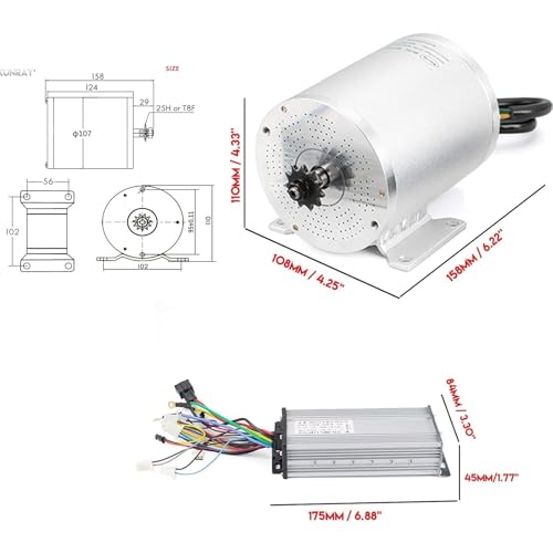 Kunray 1600W 48V Go Kart Electric Motor Kit,Throttle,33A Speed Controller - size: 48V 1600W, style: Standard Motor Kit