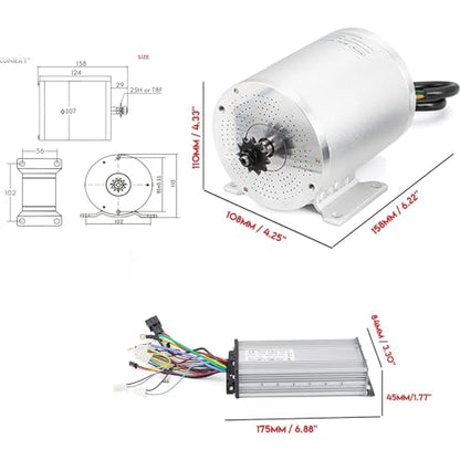 Kunray 1600W 48V Go Kart Electric Motor Kit,Throttle,33A Speed Controller - size: 48V 1600W, style: Standard Motor Kit