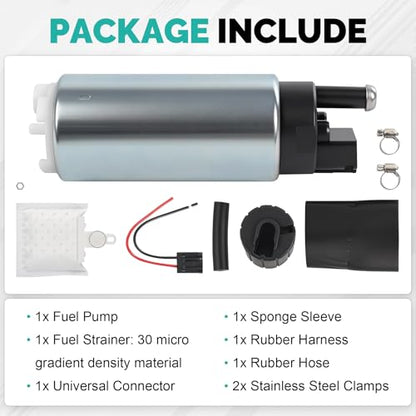 Electric Fuel Pump GSS342 255LPH High Flow High Pressure Universal