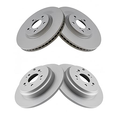 TRQ Front and Rear Brake Rotors Set Premium G-Coated - style: BRA15435
