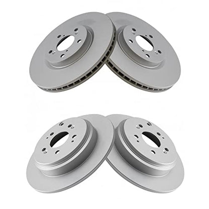 TRQ Front and Rear Brake Rotors Set Premium G-Coated - style: BRA15435