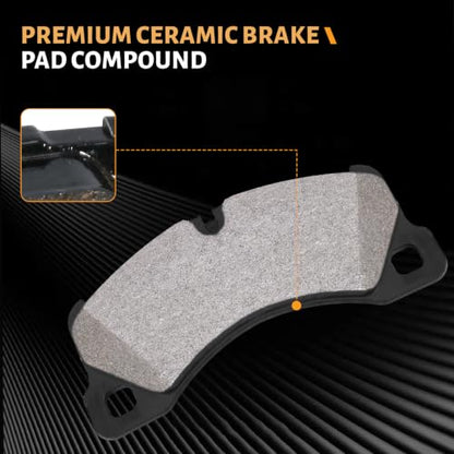 D1349 Front Ceramic Brake Pads Kit Fit For Porsche Cayenne 2028-2016, For Porsche Macan 2016-2017, For Porsche Panamera 2010-2016, For Volkswagen Touareg 2011-2017 - style: HZ1349