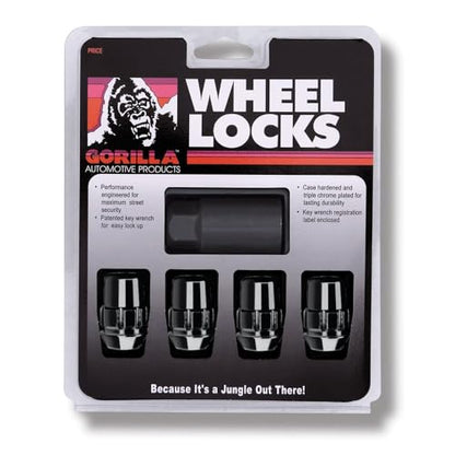 Gorilla Automotive 71681NBC Acorn Black Chrome Wheel Locks (1/2" Thread Size) - size: 12.7mm x 1.5