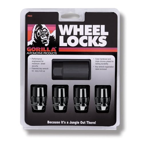 Gorilla Automotive 71621NBC Acorn Black Chrome Wheel Locks (12mm x 1.25 Thread Size) - Pack of 4 - size: 12mm x 1.25