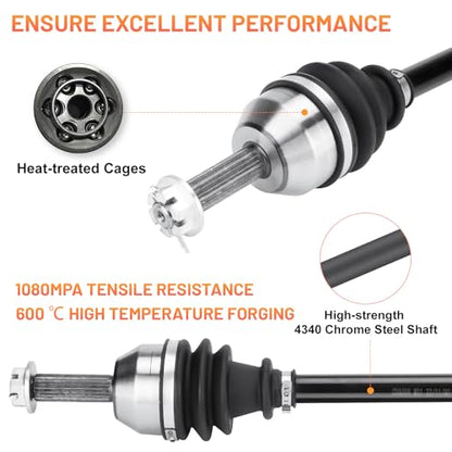 Front Left/Right CV Axle Shaft for Polaris Ranger 400 2010-2014, Ranger 500/Crew 500 2010-2013, Ranger 800 MidSize EFI EPS 2013-2014, Drive shalf for 1332690; (Not fits Crew 800 & full-size) - size: 1 pair - front left & right