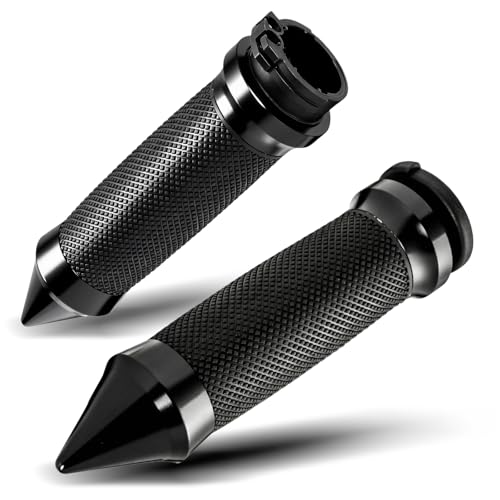 PBYMT 1inch Hand Grips, Cable Throttle Control Handlebar Grips Fit for Harley ’96-’07 Touring, ’08-’13 XR, ’96-’17 Dyna (Except FXDLS), ’96-Later XL, ’02-’17 VRSC - color: Black